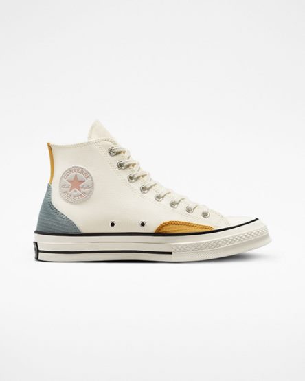 Tenisi Inalti Dama Converse Chuck 70 Color Block Bej Gri Galbeni | RO FKLRY078